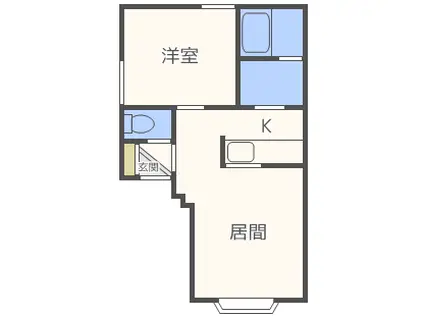 モデュロールN483-III(1LDK/3階)の間取り写真