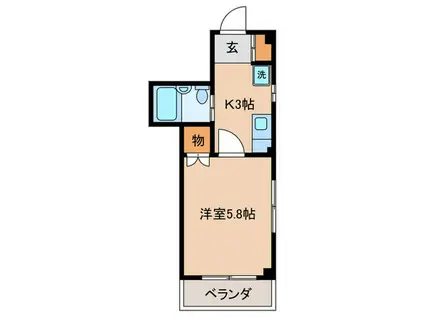 9COAT牧の里(1K/2階)の間取り写真