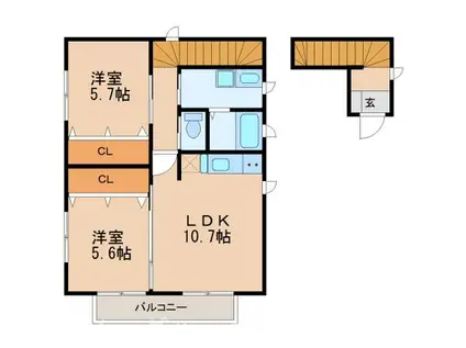 AVANCEII(2LDK/2階)の間取り写真
