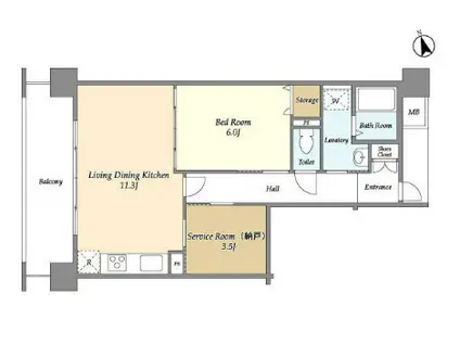 アーバンライフ目白駅前(1SLDK/5階)の間取り写真