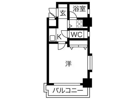 ダイナコート鳥飼(1K/2階)の間取り写真