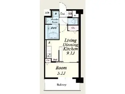 プリメール貝塚(1LDK/3階)の間取り写真