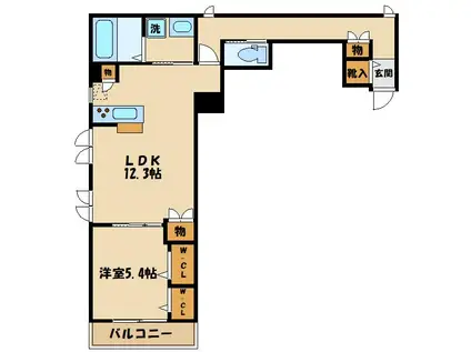 SKY MAISON II(1LDK/2階)の間取り写真