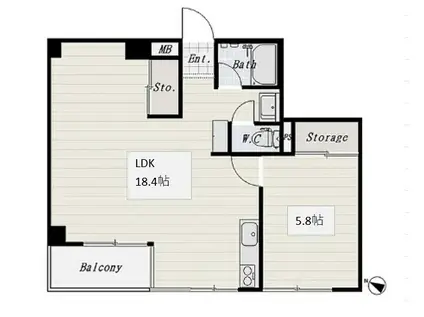 セブンスターマンション久が原(1LDK/2階)の間取り写真