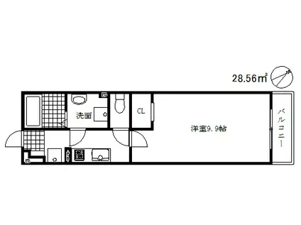 ハビテ兵庫駅南(1K/3階)の間取り写真