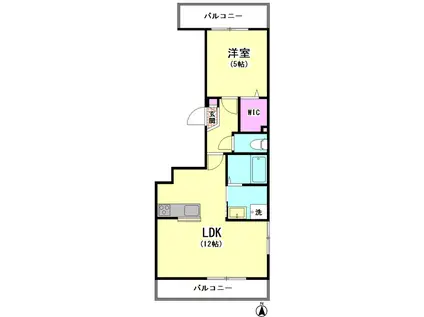 フラグランティア(1LDK/3階)の間取り写真