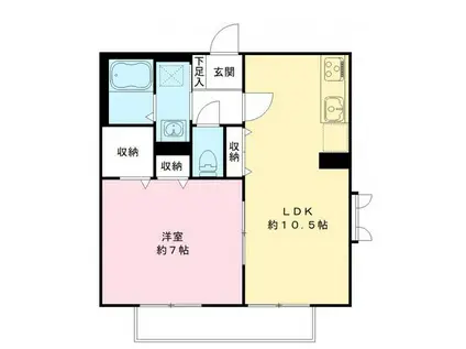 メゾン・ルミエール(1LDK/2階)の間取り写真