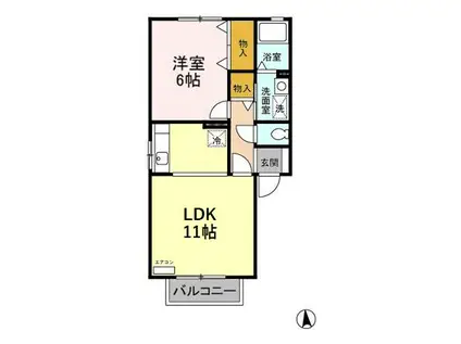 マナーハウスB(1LDK/1階)の間取り写真