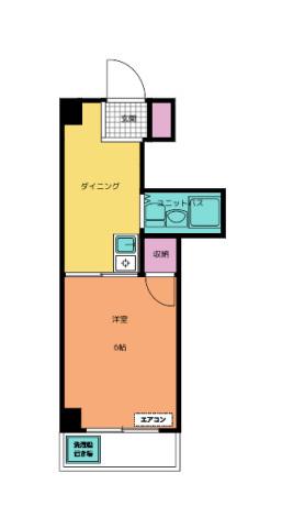 グランドール矢野(1K/4階)の間取り写真