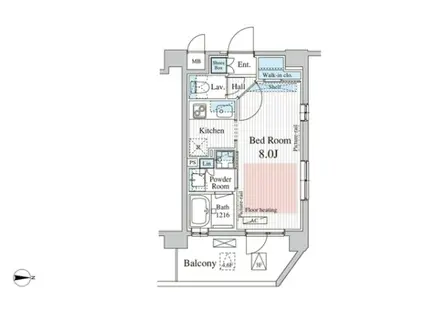 MIA CASA II(1K/4階)の間取り写真