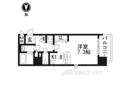 プレサンス京都四条堀川(1K/4階)の間取り写真