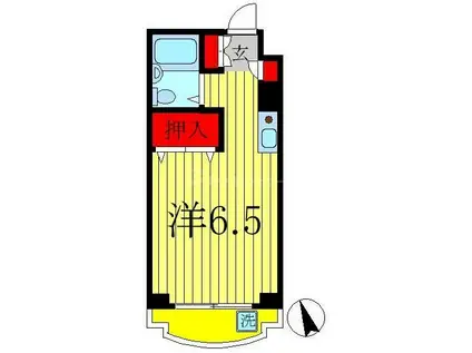 ジュネパレス松戸第37(ワンルーム/3階)の間取り写真