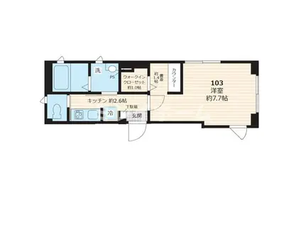 グランピア蒲田(1K/1階)の間取り写真
