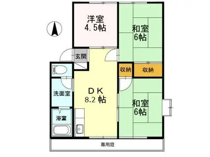 サンガーデンナベシマ C棟(3DK/1階)の間取り写真