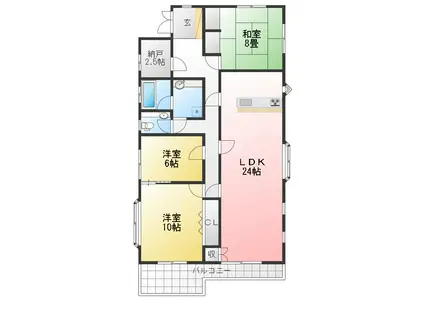 フレグランス八王子(3SLDK/2階)の間取り写真