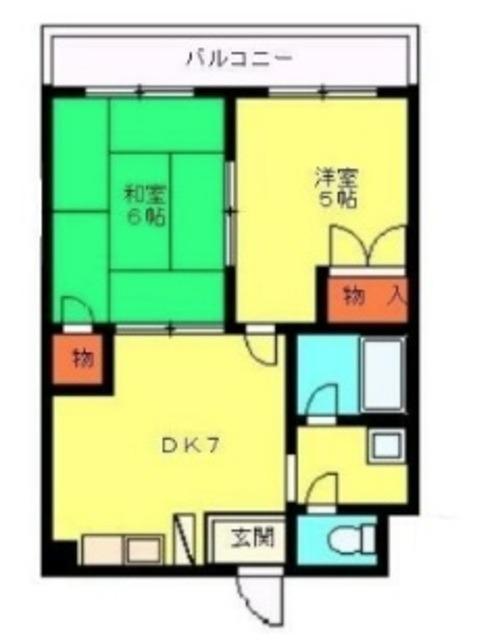 ピースフルハイツ(2DK/3階)の間取り写真
