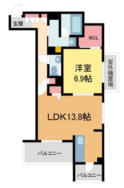ベル エ ロンプラージュ(1LDK/2階)の間取り写真