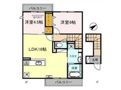 令和高浜館/2F(2LDK/2階)の間取り写真