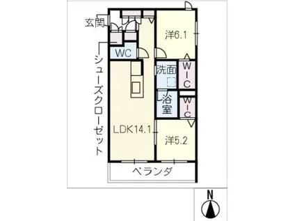 ALNEST(2LDK/3階)の間取り写真