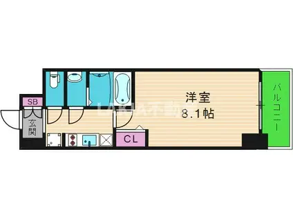 プレサンス谷町九丁目駅前(1K/5階)の間取り写真