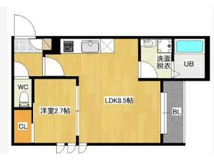 G-SMART和白(1LDK/1階)の間取り写真