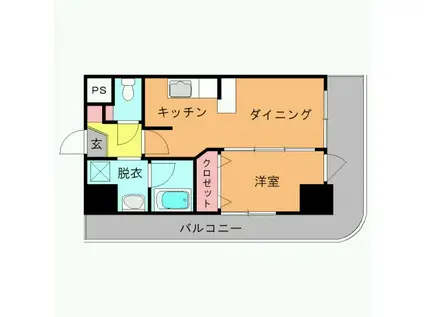 プレジール船橋本町(1DK/7階)の間取り写真