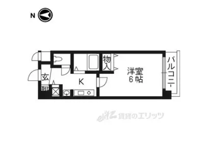 プレサンス京大東(1K/2階)の間取り写真