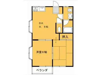 西台ハイツ(2DK/2階)の間取り写真