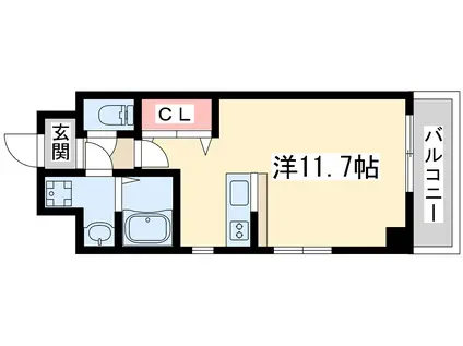 グルーヴ江坂(ワンルーム/3階)の間取り写真