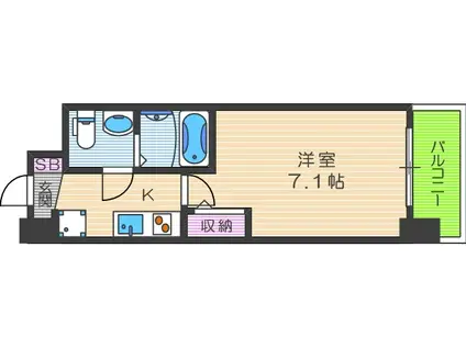 セレニテ福島カルム(1K/8階)の間取り写真