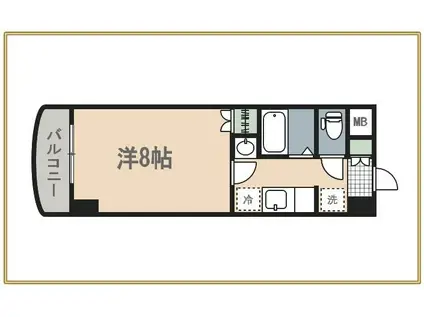 ロイヤルパレス(1K/4階)の間取り写真