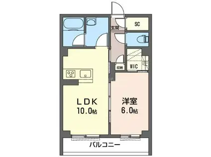 MADERII(1LDK/1階)の間取り写真