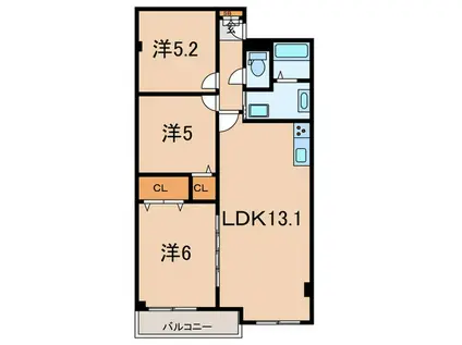 サンビルダー甲子園パークサイド(3LDK/4階)の間取り写真