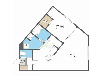 JEEKBLAU美園(1LDK/3階)の間取り写真