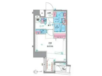 ジェノヴィア東向島IV(1K/3階)の間取り写真