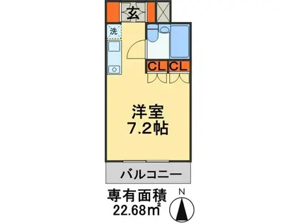 エリートイン柏(ワンルーム/4階)の間取り写真