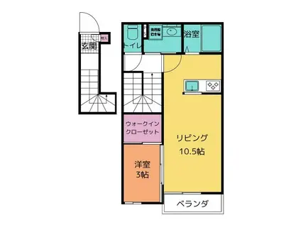 SOCIA ZEPHYR(1LDK/2階)の間取り写真