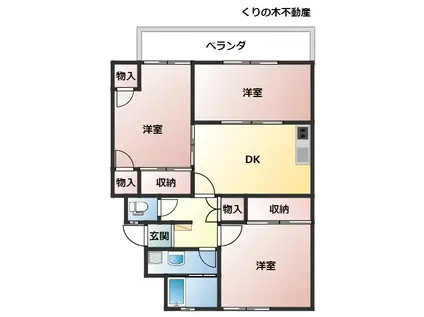 本郷ハイツ(3DK/2階)の間取り写真