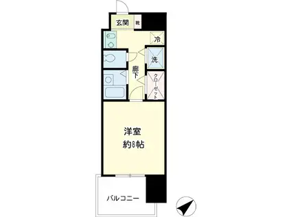 ネオマイム生麦(1K/2階)の間取り写真