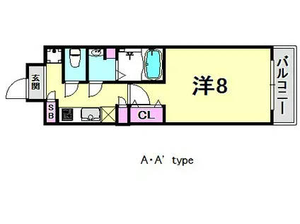 BRIGHT SQUAREII(2LDK/2階)の間取り写真