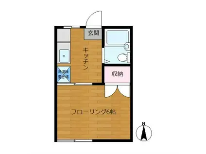 メゾンK(1K/2階)の間取り写真