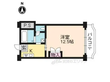 クラスカ西陣(1K/5階)の間取り写真