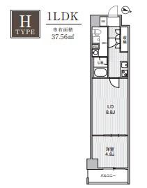 WEAVE BASE -ITABASHI HONCHO 板橋本町(1LDK/10階)の間取り写真