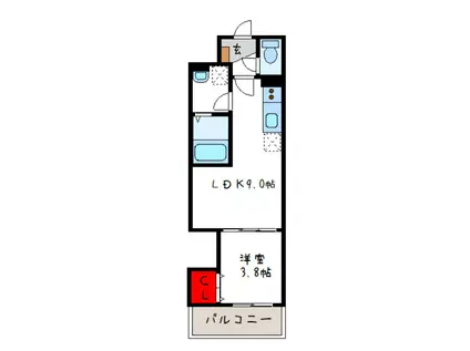 D PORTA ANNEX(1LDK/3階)の間取り写真