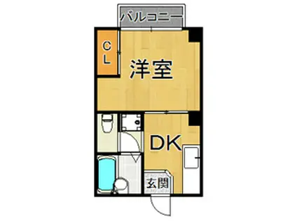 コスモハイツ らん(1DK/2階)の間取り写真