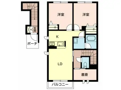 ラ・シエンヌ(2SLDK/2階)の間取り写真