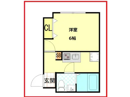 シーエフジオーレノヴァ(1K/2階)の間取り写真