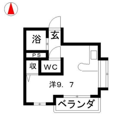 レリブ植松(ワンルーム/2階)の間取り写真