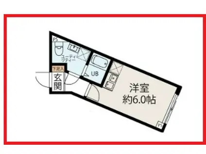 ワイズコートアカバネ(ワンルーム/3階)の間取り写真