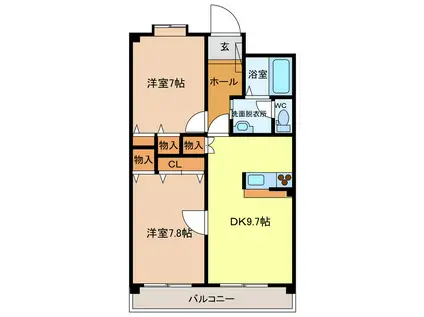 際波フォレストヒルズ(2LDK/3階)の間取り写真